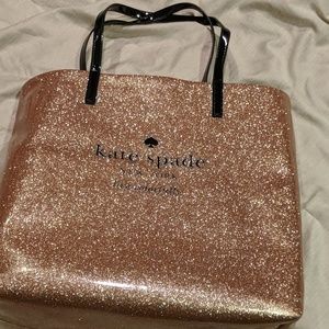 Kate Spade Glitter Tote Bag in Gold and Black
